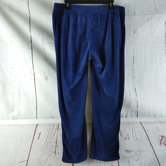 Hue Women's Size L Blue Zip Up Hoodie Velour 2pc Sweat Suit Set With Pockets - Picture 14 of 15